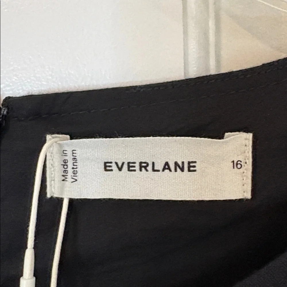 Everlane NWT Size 16 Black The Linen A-Line Midi Dress - Picture 6 of 14